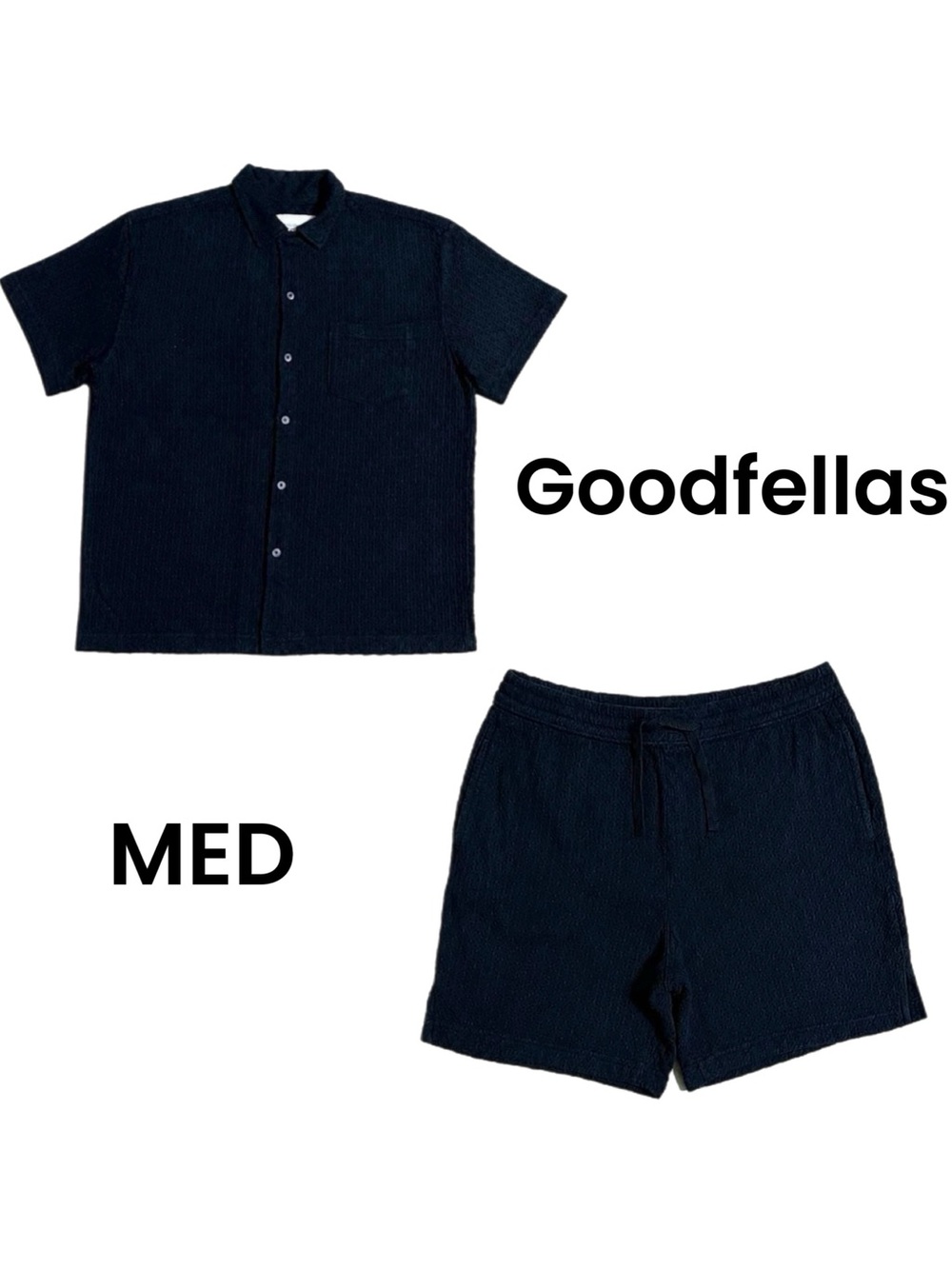Goodfellas Textured Button Down Shirt & Drawstring Shorts